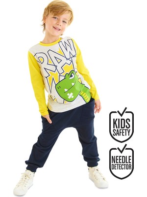 Denokids Rawr Dino Erkek Çocuk T-Shirt Pantolon Takım