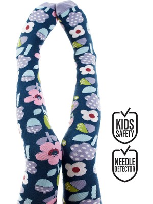 Denokids Kız Çocuk Çiçek Desenli Pamuklu Çok Renkli Külotlu Çorap 4-9 Yaş