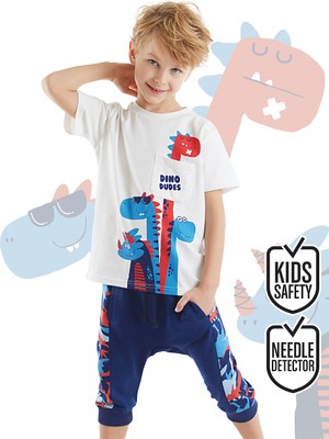 Denokids Dino Dudes Erkek Çocuk T-shirt Kapri Şort Takım