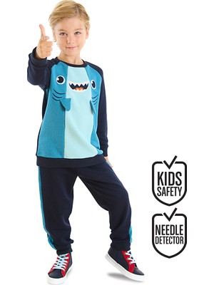 Denokids Köpekbalığı Lacivert Erkek Çocuk Eşofman Takım