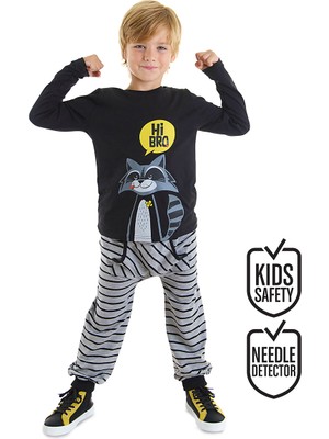 Denokids Rakun Erkek Çocuk T-Shirt Pantolon Takım