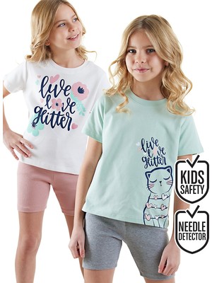 Denokids Çiçekler Kız Çocuk 2'li Pijama Takım
