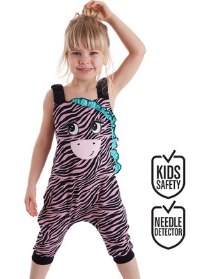 Denokids Zebra Fırfırlı Kız Çocuk Tulum