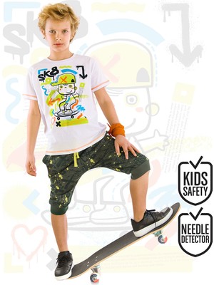 MSHB&G Kaykay Splash Erkek Çocuk T-Shirt Kapri Takım