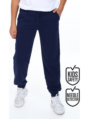 Denokids Unisex Çocuk Kışlık Basic Lacivert Beli Lastikli Eşofman Altı 6-13 Yaş