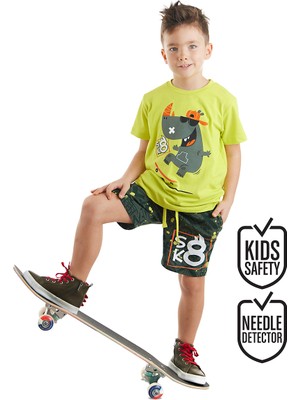 Denokids Kaykay Hipo Erkek Çocuk T-Shirt Şort Takım