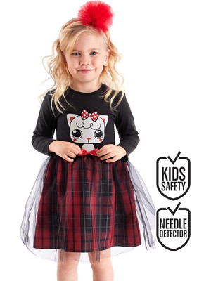 Denokids Kokoş Kedicik Kız Çocuk Elbisesi Günlük Kullanım İçin Şık Tasarım