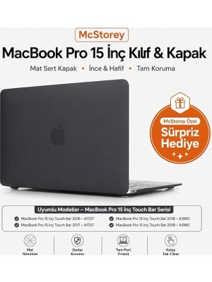 MacBook Pro 15 Inç Kılıf A1707 A1990 Uyumlu Mat Frosted Hard Case Sert Koruyucu Kapak MacBook Pr