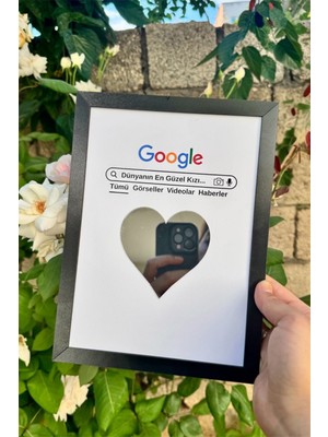 BirbeyStore Dünyanın En Güzel Kızı Ahşap Aynalı Tablo Sevgiliye Arkadaşa Hediye