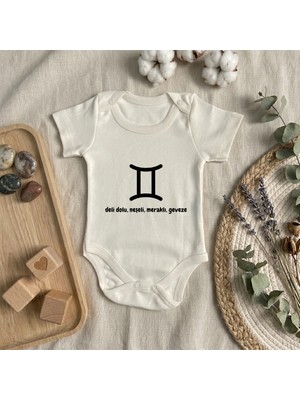Baby Sena Ikizler Burcu Baskılı Kısa Kollu Kız/erkek Bebek Body