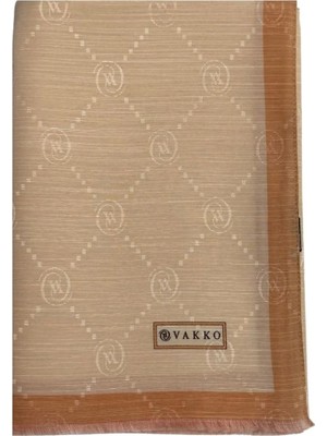 Vakko Pamuk Ipek Monogram Şal 42140-NATUREL