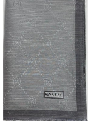 Vakko Pamuk Ipek Monogram Şal 42140-AÇIK Gri