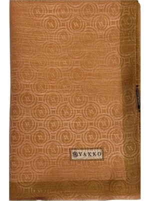 Vakko Pamuk Ipek Monogram Şal 041728-KOYU Somon