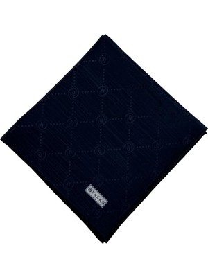 Vakko Pamuk Ipek Monogram Eşarp 42139-LACIVERT