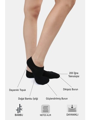 Uzn Socks Bambu Sneaker Çorap – 4 Çift Paket | Kadın & Erkek | Dikişsiz