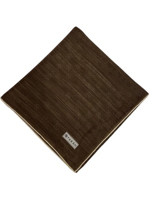 Vakko Pamuk Ipek Monogram Eşarp 44226-KAHVE Açık Bej
