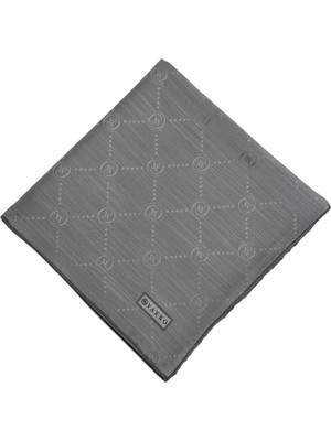 Vakko Pamuk Ipek Monogram Eşarp 42139-AÇIK Gri