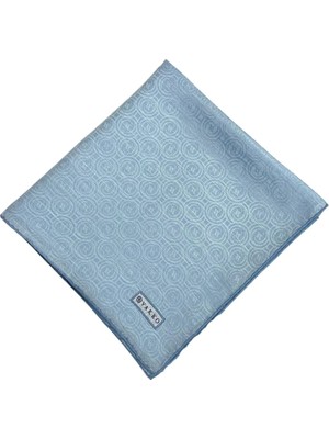 Vakko Pamuk Ipek Monogram Eşarp 41727-TURKUAZ