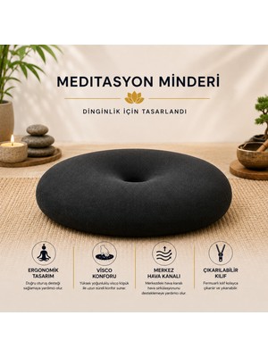 Viscora Erğonamik Meditasyon Minderi Yoga ve Meditasyon Için Doğru Oturuş, Uzun Süreli Konfor