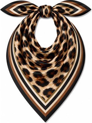 Mavi Masal Leopar Fular Kadın Ve Bandana
