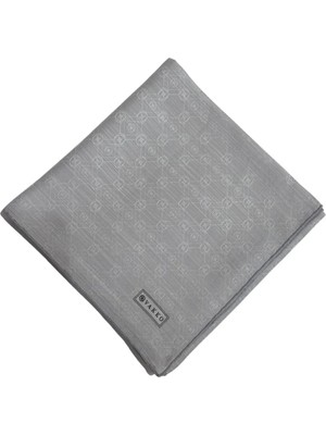 Vakko Pamuk Ipek Monogram Eşarp 44226-GÜMÜŞ