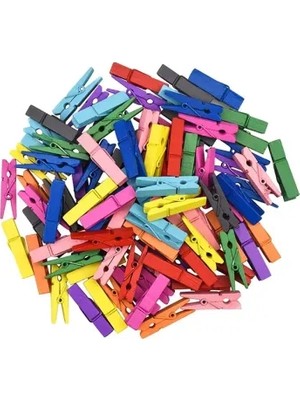 Montreal Std 50'li Renkli Ahşap Mandal Seti (3.5 Cm) ( 1 Adet ) Atn