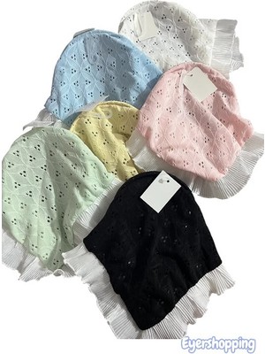 EyER Shoping Vintage Çocuk Dantel Bandana Pötikare Saç Bandı Yazlık Şapka Tarzı