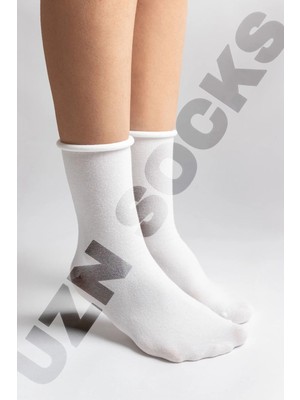 Uzn Socks 3 Çift Bambu Iplik Kadın Dikişsiz Lastiksiz Beyaz Soket Çorap | Konforlu ve Sağlıklı