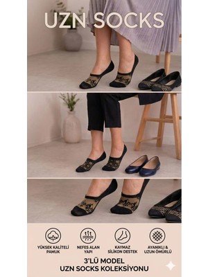 Uzn Socks 3’lü Kadın Babet Çorap Seti – Nefes Alan Şık Tasarım