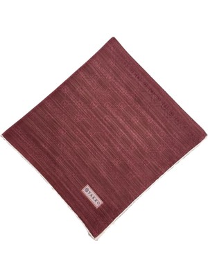 Vakko Pamuk Ipek Monogram Eşarp 44226-BORDO Beyaz
