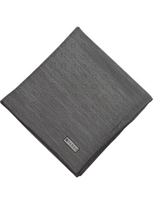 Vakko Pamuk Ipek Monogram Eşarp 41727-GRI