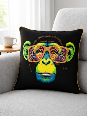 Pikko Home Çılgın Dostlar  Fitilli Polyester Kırlent Kılıfı(Kr)