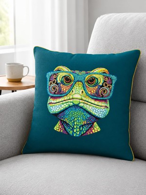 Pikko Home Çılgın Dostlar  Fitilli Polyester Kırlent Kılıfı(Kr)