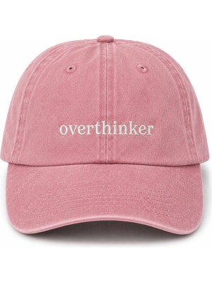 "overthinker" Estetik Söz Nakışlı Vintage Yıkamalı Beyzbol Şapkası