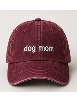 "dog Mom" (Köpek Annesi) Minimal Nakışlı Vintage Yıkamalı Beyzbol Şapkası