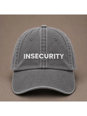 "ınsecurıty" Ironik Nakışlı Vintage Yıkamalı Beyzbol Şapkası