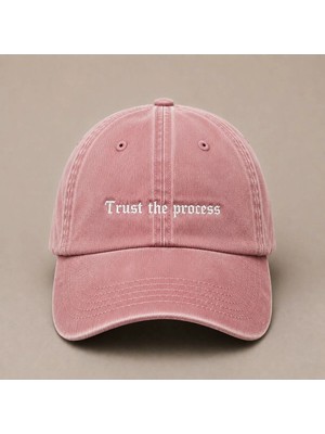 "trust The Process" (Sürece Güven) Motivasyon Işlemeli Vintage Yıkamalı Beyzbol Şapkası