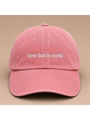 Best Dad In World Nakışlı Eskitme Yıkamalı Şapka Babalar Günü Özel Hediye