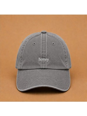 Honey (Tatlım) Nakışlı Vintage Yıkamalı Kep Şapka