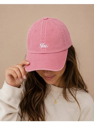 She. Nakışlı Vintage Yıkamalı Kep Şapka