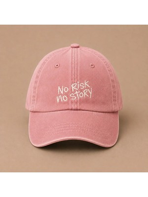 No Risk No Story (Risk Yoksa Hikaye Yok) Nakışlı Vintage Yıkamalı Kep Şapka