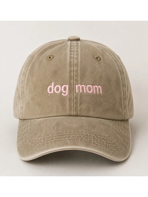 "dog Mom" (Köpek Annesi) Minimal Nakışlı Vintage Yıkamalı Beyzbol Şapkası