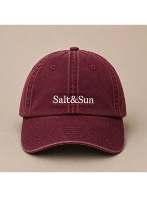 Minimal Salt Sun Nakışlı Vintage Yıkamalı Kep Şapka