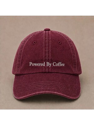 Powered By Coffee Nakışlı Vintage Yıkamalı Kep Şapka