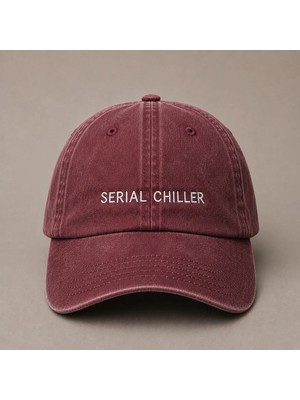 "serial Chiller" (Soğutucu )Espirili Nakışlı Vintage Yıkamalı Beyzbol Şapkası