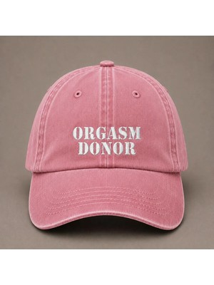 "orgasm Donor" Yetişkin Mizahı Nakışlı Vintage Yıkamalı Beyzbol Şapkası