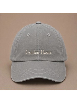 Kadın Estetik Golden Hour Yazılı Eskitme Yıkamalı Şapka