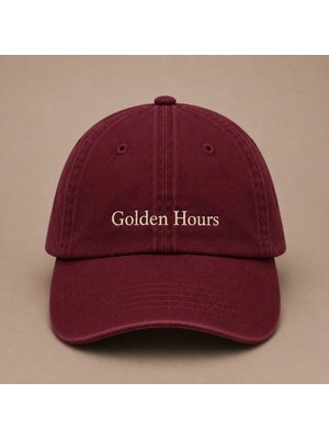 Kadın Estetik Golden Hour Yazılı Eskitme Yıkamalı Şapka