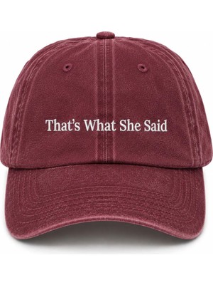 "that's What She Said" Yazılı Eskitme Yıkamalı Kep Şapka