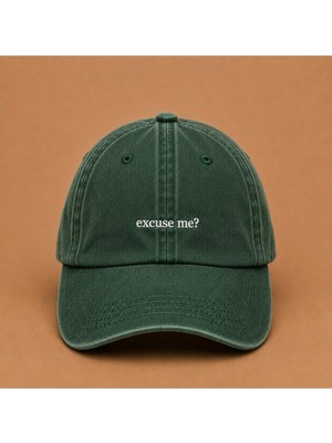 Excuse Me (Pardon) Nakışlı Vintage Yıkamalı Kep Şapka